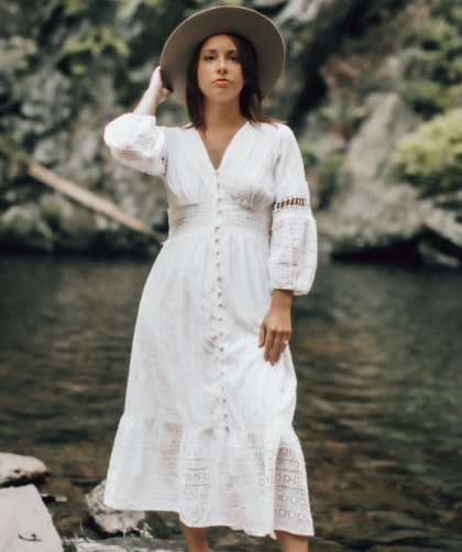 vestido midi branco